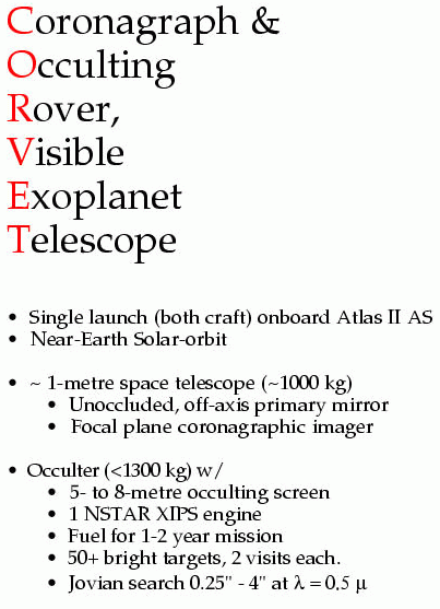 Concept for an optimized 1-metre space telescope + occulter mission. 